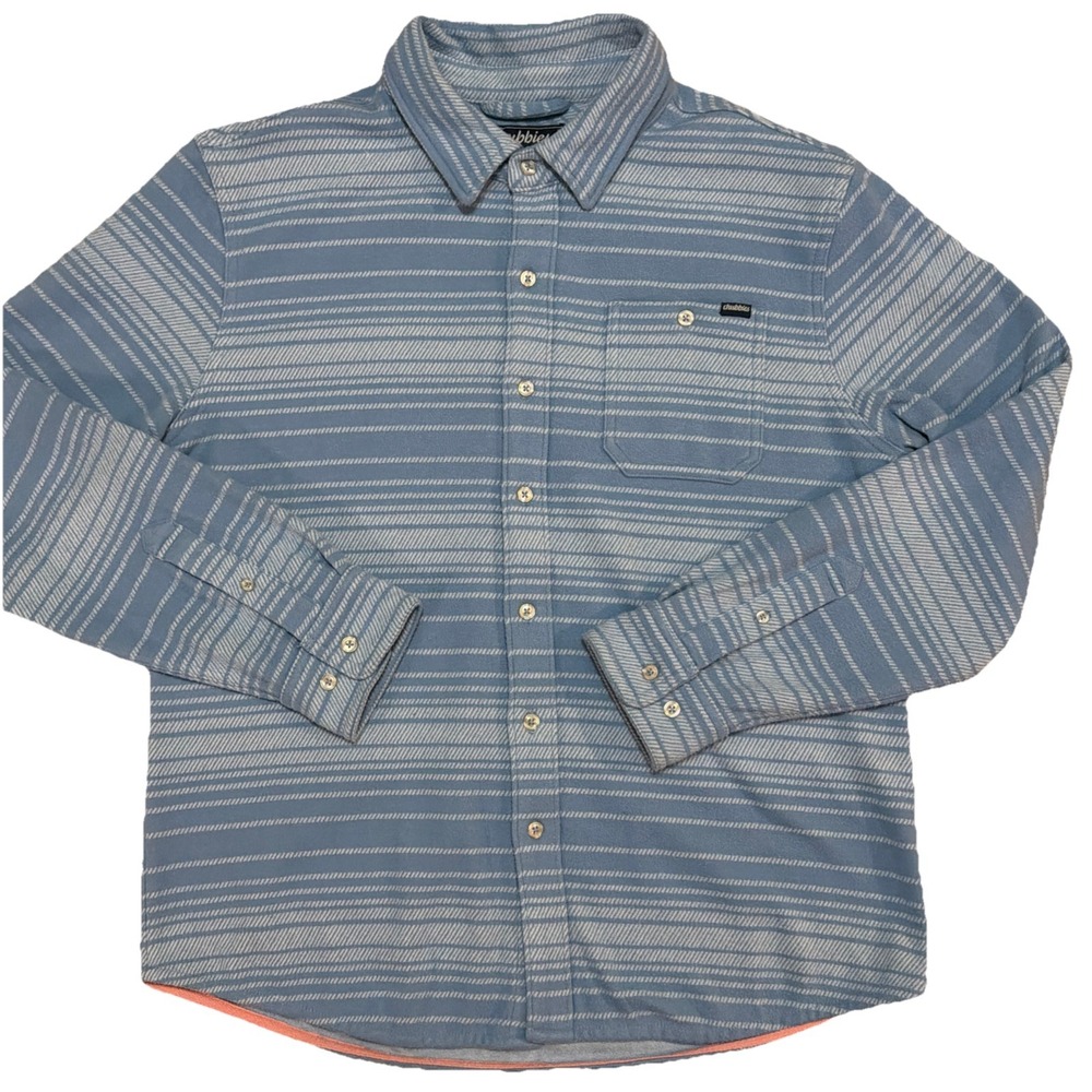 Chubbies Polyester Blend Button-Up Men's Light Blue Long Sleeve Flannel
